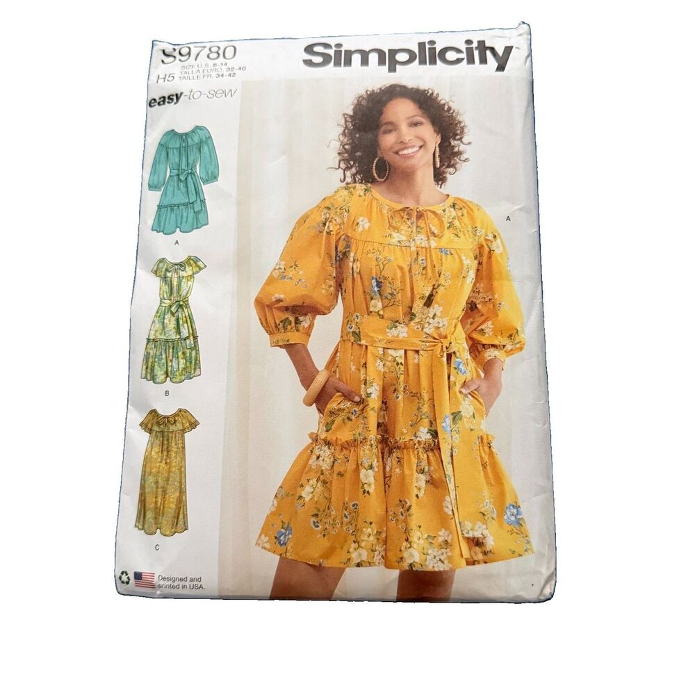 Simplicity S9780 Sewing Pattern Misses Tiered Boho Peasant Dress Size 6-14 H5